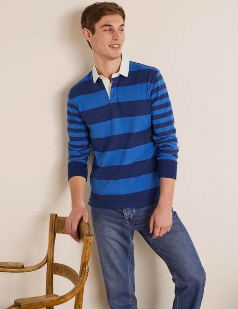 Rugby Shirt - Blues Hotchpotch Stripe Rugby Shirt - Blues Hotchpotch Stripe