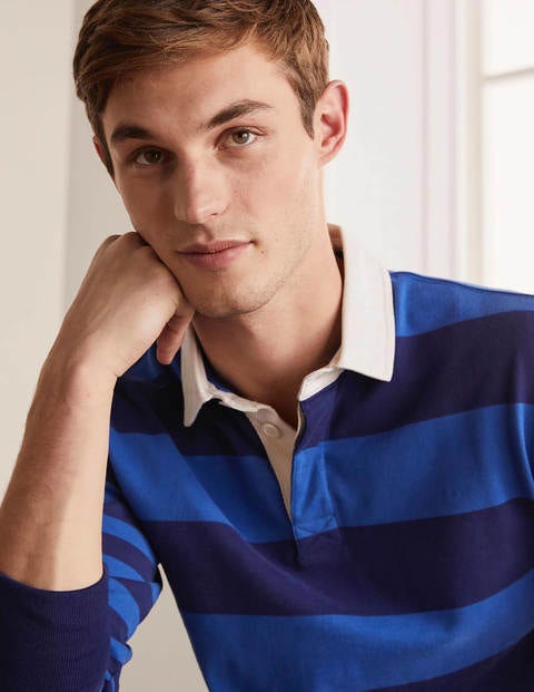 Rugby Shirt - Blues Hotchpotch Stripe Rugby Shirt - Blues Hotchpotch Stripe