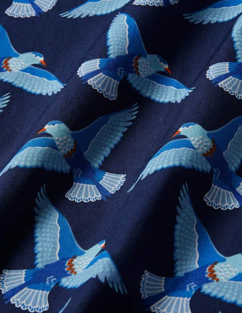 Poplin Printed Shirt - Navy Blue Exotic Bird Poplin Printed Shirt - Navy Blue Exotic Bird
