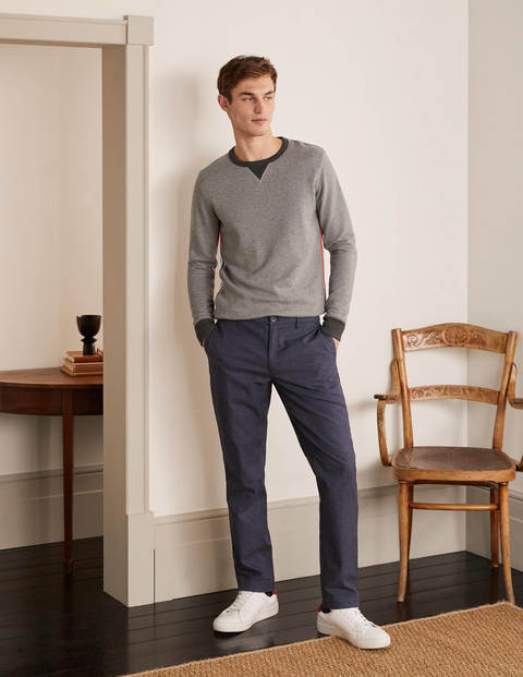 Figurbetonte Hose mit elastischem Einsatz - Navy, Kariert Figurbetonte Hose mit elastischem Einsatz - Navy, Kariert