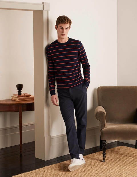 Working From Home Trousers - Navy Herringbone Working From Home Trousers - Navy Herringbone