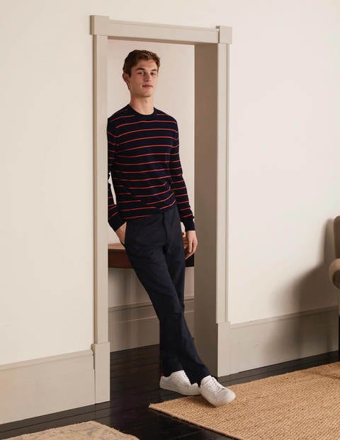 Working From Home Trousers - Navy Herringbone Working From Home Trousers - Navy Herringbone
