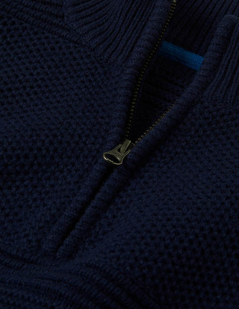 Textured Half-Zip - Navy Textured Stripe Textured Half-Zip - Navy Textured Stripe