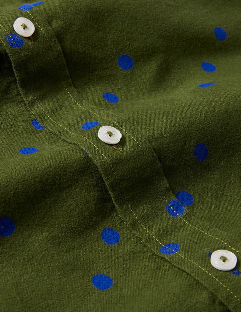 Chemise contemporaine en oxford - Pois dominos vert olive foncé Chemise contemporaine en oxford - Pois dominos vert olive foncé