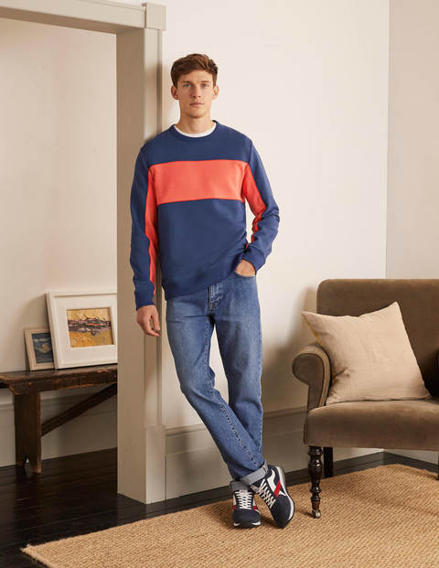 Irvine Interest Sweatshirt - Space Blue Colourblock Irvine Interest Sweatshirt - Space Blue Colourblock