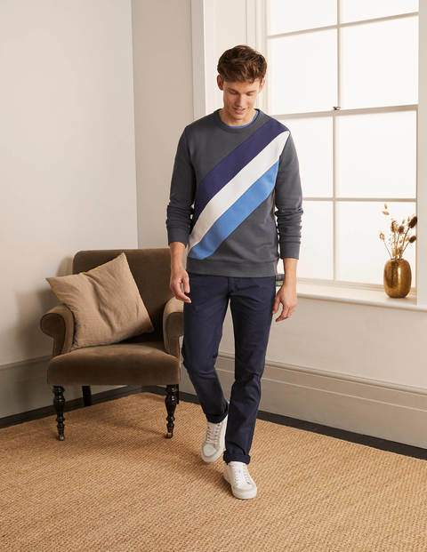 Sweat Irvine Interest - Rayé gris londonien/camaïeu bleu Sweat Irvine Interest - Rayé gris londonien/camaïeu bleu