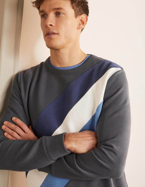 Sweat Irvine Interest - Rayé gris londonien/camaïeu bleu Sweat Irvine Interest - Rayé gris londonien/camaïeu bleu