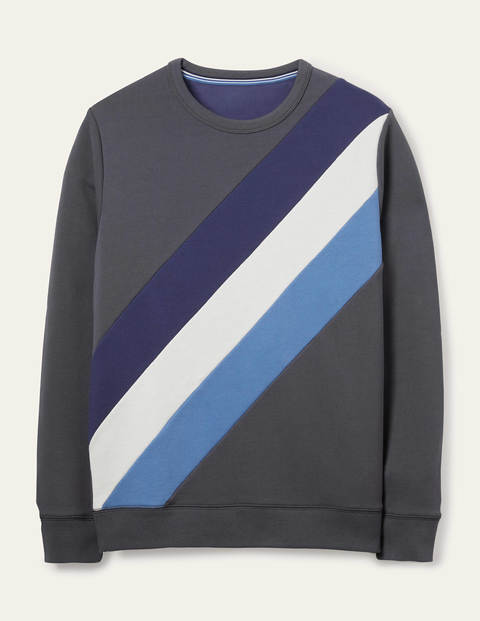 Sweat Irvine Interest - Rayé gris londonien/camaïeu bleu Sweat Irvine Interest - Rayé gris londonien/camaïeu bleu