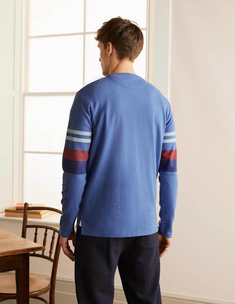 Long Sleeve Pocket Crew - Inky Blue Sleeve Stripe Long Sleeve Pocket Crew - Inky Blue Sleeve Stripe
