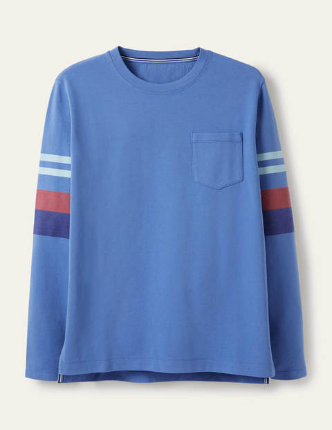Long Sleeve Pocket Crew - Inky Blue Sleeve Stripe Long Sleeve Pocket Crew - Inky Blue Sleeve Stripe