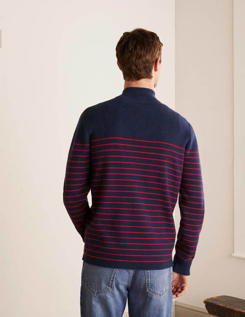 Stripe Half-Zip - Navy/Rio Red Stripe Stripe Half-Zip - Navy/Rio Red Stripe