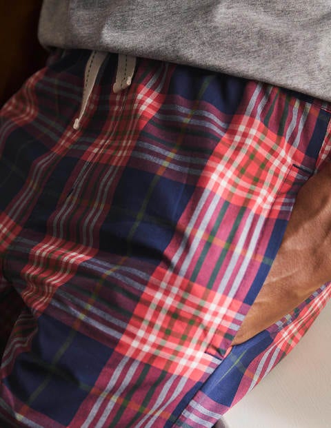 Cotton Poplin Pajama Bottoms - Red/Khaki Check Cotton Poplin Pajama Bottoms - Red/Khaki Check