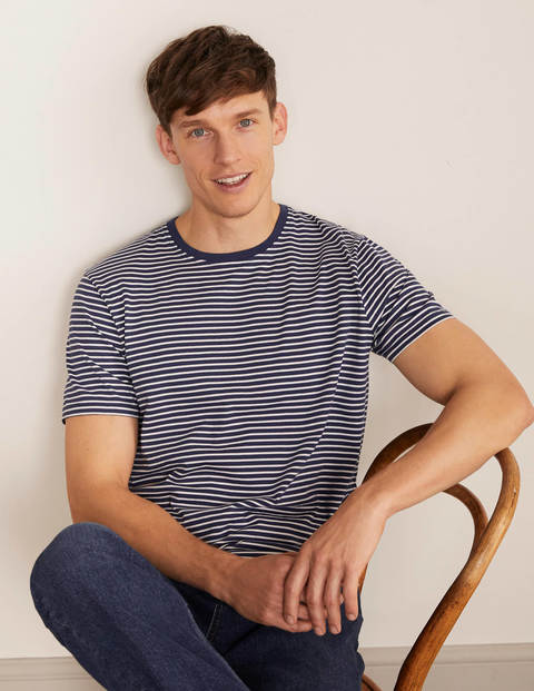 Washed T-shirt - Navy/Ivory Stripe Washed T-shirt - Navy/Ivory Stripe