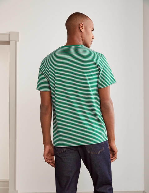 Washed T-shirt - Greenery/Rosa Pink Stripe Washed T-shirt - Greenery/Rosa Pink Stripe