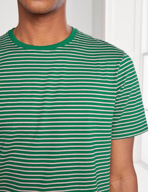 Washed T-shirt - Greenery/Rosa Pink Stripe Washed T-shirt - Greenery/Rosa Pink Stripe