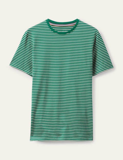 Classic Cotton T-shirt - Greenery/Rosa Pink Stripe Classic Cotton T-shirt - Greenery/Rosa Pink Stripe