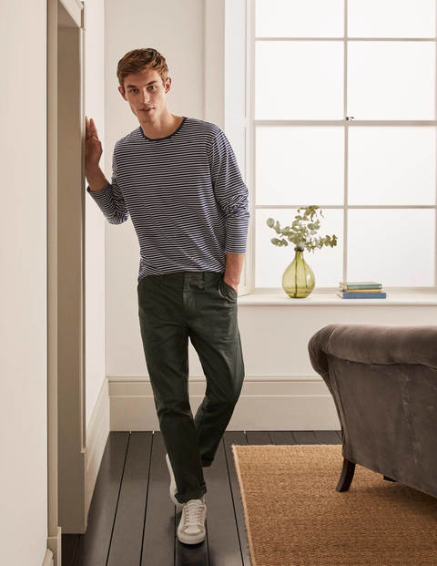 Long Sleeve Washed T-shirt - Navy/Ivory Stripe Long Sleeve Washed T-shirt - Navy/Ivory Stripe