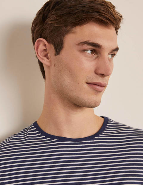 Long Sleeve Washed T-shirt - Navy/Ivory Stripe Long Sleeve Washed T-shirt - Navy/Ivory Stripe