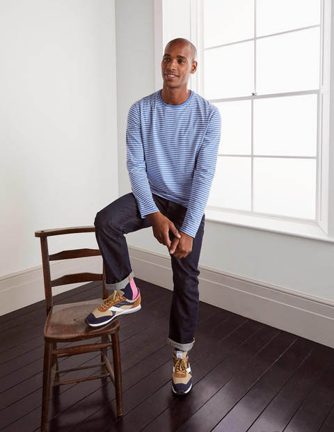 Long Sleeve Washed T-shirt - Sky Blue/Snowdrop Stripe Long Sleeve Washed T-shirt - Sky Blue/Snowdrop Stripe