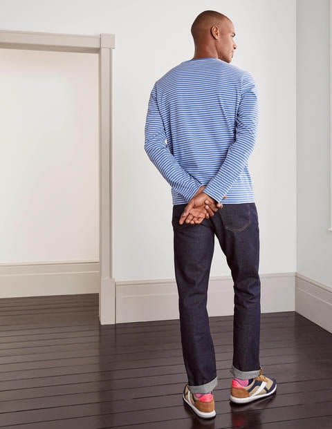 Long Sleeve Washed T-shirt - Sky Blue/Snowdrop Stripe Long Sleeve Washed T-shirt - Sky Blue/Snowdrop Stripe