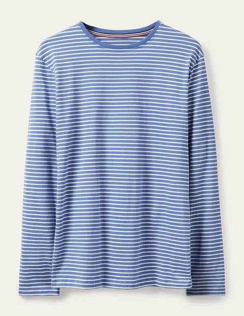 Long Sleeve Washed T-shirt - Sky Blue/Snowdrop Stripe Long Sleeve Washed T-shirt - Sky Blue/Snowdrop Stripe