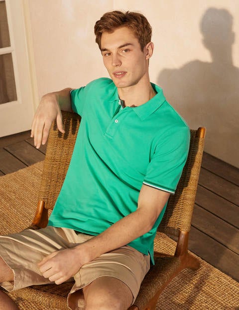 Piqué-Poloshirt - Tropisches Grün