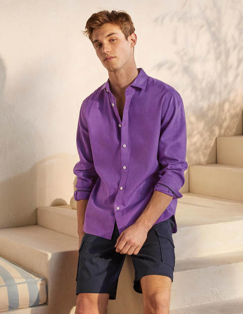 Linen Cotton Shirt - Rich Purple Linen Cotton Shirt - Rich Purple