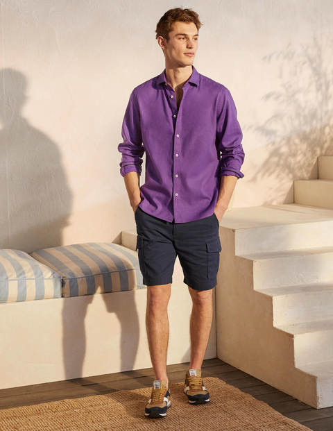 Linen Cotton Shirt - Rich Purple Linen Cotton Shirt - Rich Purple