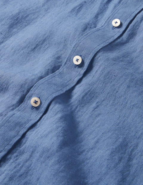 Leinenhemd mit Mandarinkragen - Inky Blue Leinenhemd mit Mandarinkragen - Inky Blue
