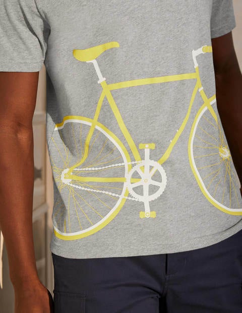 Kingston T-Shirt - Grau Meliert/Gelb, Fahrrad Kingston T-Shirt - Grau Meliert/Gelb, Fahrrad