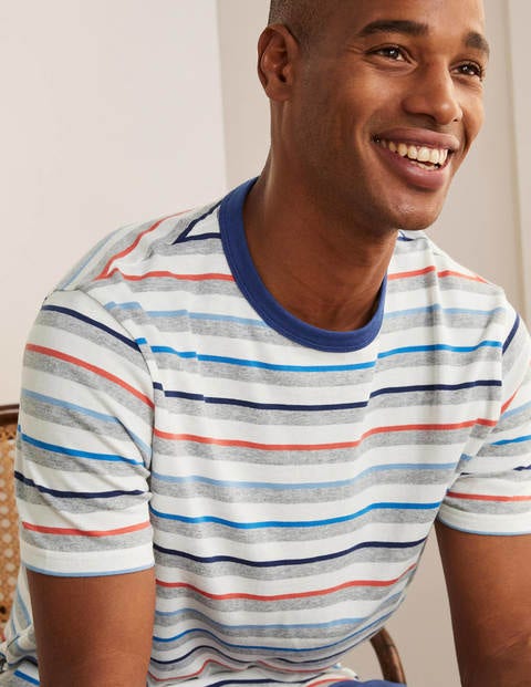 Stripe T-Shirt - Grey Marl Multi Stripe Stripe T-Shirt - Grey Marl Multi Stripe