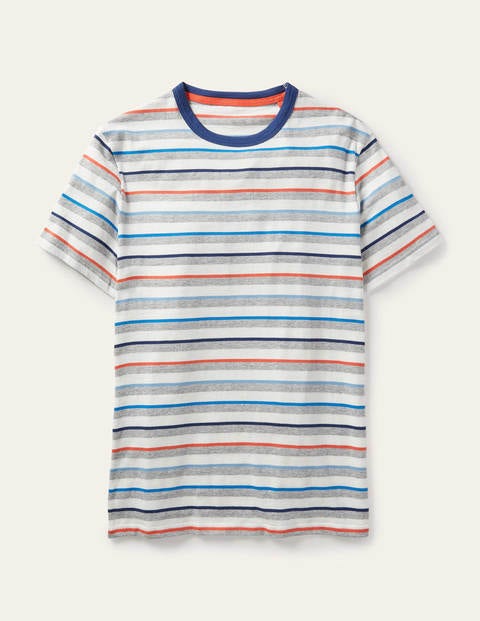 Stripe T-Shirt - Grey Marl Multi Stripe Stripe T-Shirt - Grey Marl Multi Stripe
