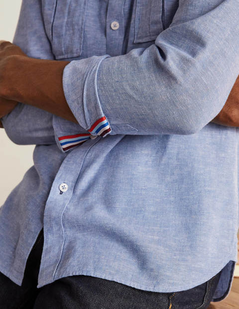 Linen Pocket Shirt - Heavenly Blue Linen Pocket Shirt - Heavenly Blue