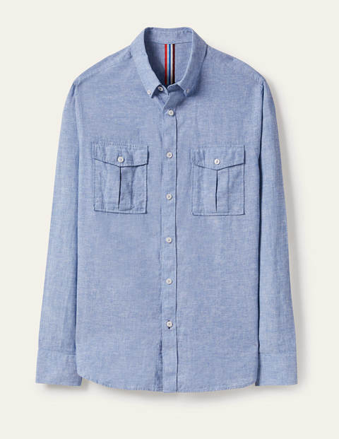 Linen Pocket Shirt - Heavenly Blue Linen Pocket Shirt - Heavenly Blue