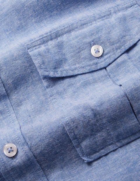 Linen Pocket Shirt - Heavenly Blue Linen Pocket Shirt - Heavenly Blue