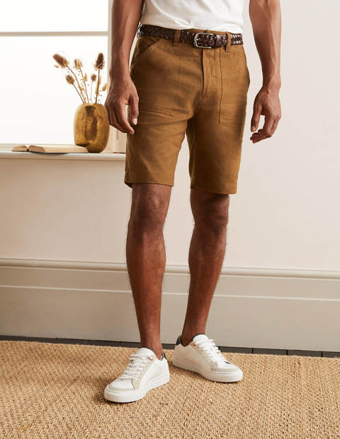 Linen Blend Easy Shorts - Toast Linen Blend Easy Shorts - Toast