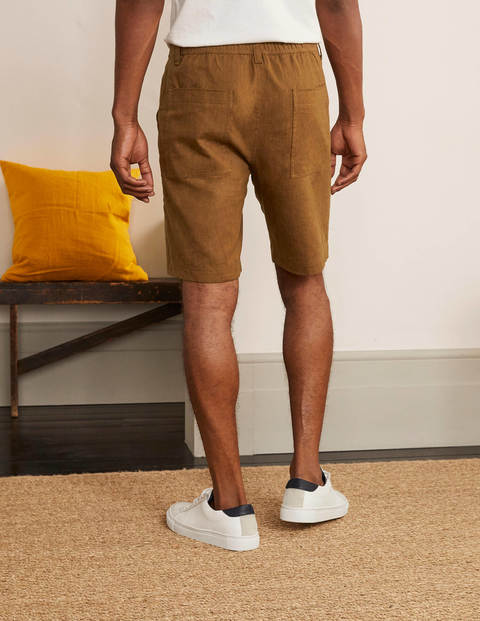 Linen Blend Easy Shorts - Toast Linen Blend Easy Shorts - Toast