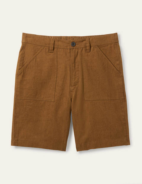 Linen Blend Easy Shorts - Toast Linen Blend Easy Shorts - Toast