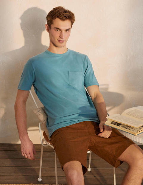 T-Shirt aus Leinenmischgewebe - Ritterspornblau T-Shirt aus Leinenmischgewebe - Ritterspornblau