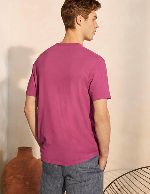 T-Shirt aus Leinenmischgewebe - Dahlien-Violett/Fliederrosa T-Shirt aus Leinenmischgewebe - Dahlien-Violett/Fliederrosa