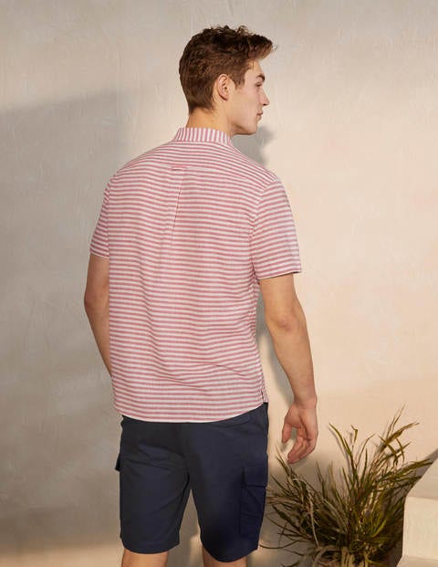 Linen Cotton Interest Shirt - Baroque Rose/Snowdrop Stripe Linen Cotton Interest Shirt - Baroque Rose/Snowdrop Stripe