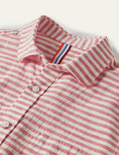 Linen Cotton Interest Shirt - Baroque Rose/Snowdrop Stripe Linen Cotton Interest Shirt - Baroque Rose/Snowdrop Stripe