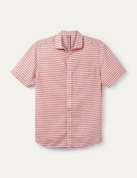 Linen Cotton Interest Shirt - Baroque Rose/Snowdrop Stripe Linen Cotton Interest Shirt - Baroque Rose/Snowdrop Stripe