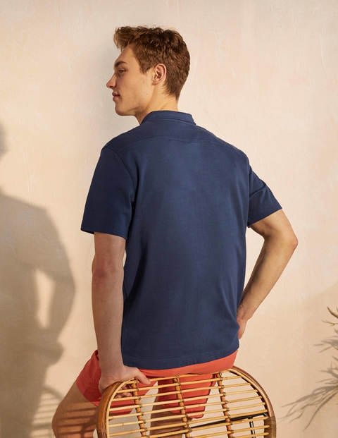 Chemise manches courtes en jersey - Bleu marine clair Chemise manches courtes en jersey - Bleu marine clair