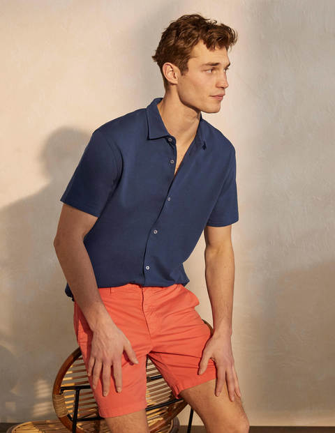 Chemise manches courtes en jersey - Bleu marine clair Chemise manches courtes en jersey - Bleu marine clair