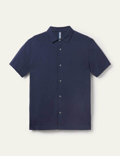 Chemise manches courtes en jersey - Bleu marine clair Chemise manches courtes en jersey - Bleu marine clair