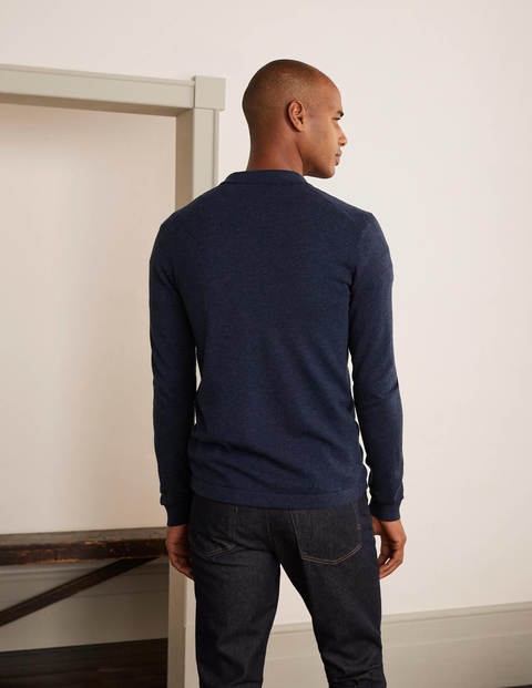 Merino Knitted Shirt - Midnight Blue Melange Merino Knitted Shirt - Midnight Blue Melange