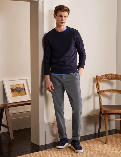 Elasticated Chino Trousers - London Grey Elasticated Chino Trousers - London Grey