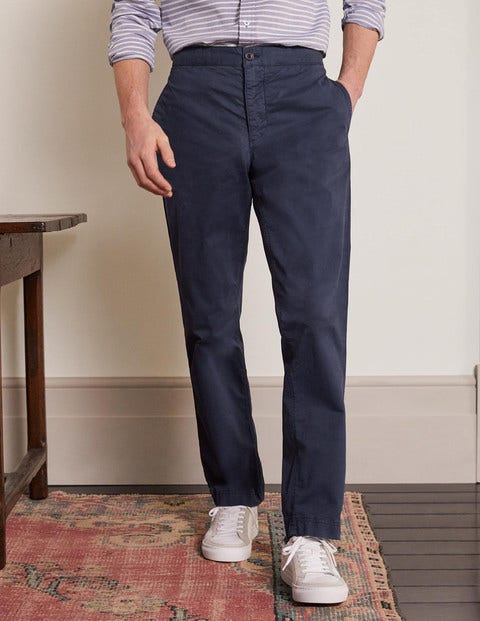 Elasticated Chino Trousers - Navy