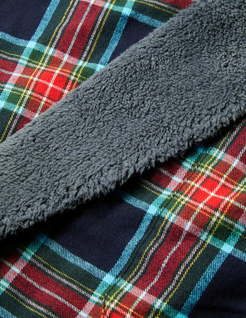 Flannel Robe - Navy and Rockabilly Red Check Flannel Robe - Navy and Rockabilly Red Check